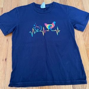 Port & Company Chicken Heartbeat Shirt Ages 9-10 Like New
